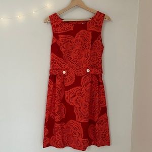 Orange flower print TABITHA sleeveless shell dress: Size 10